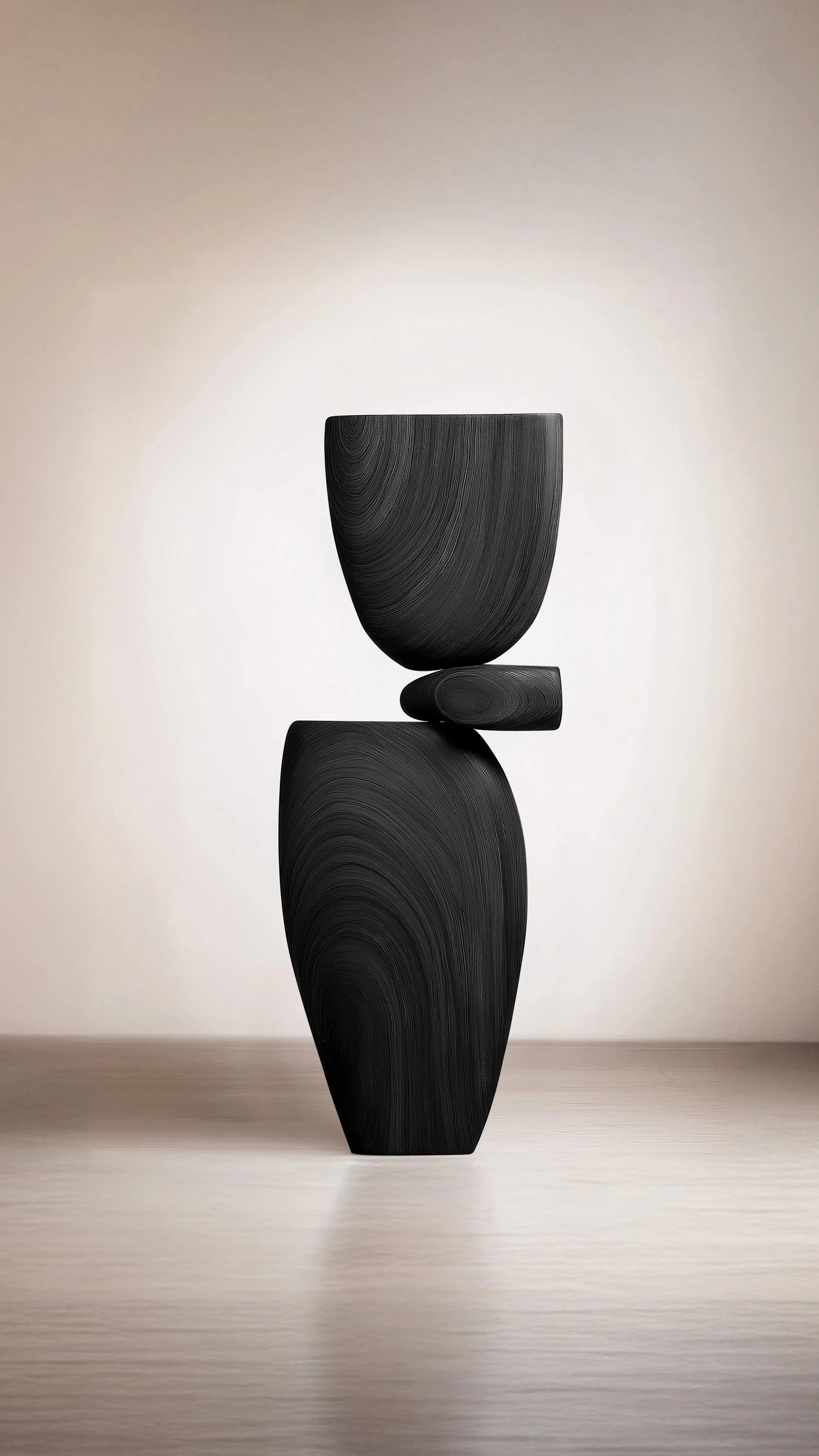 Minimalist Wooden Sculpture Lull No85 – Handcrafted by NONO for